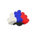 fan wig illustration. Element of fans accessory for mobile concept and web apps. Colored in Russian national flag fan wig flat can