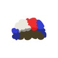 fan wig illustration. Element of fans accessory for mobile concept and web apps. Colored in Russian national flag fan wig flat can