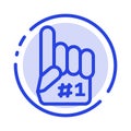 Fanatic, Finger, Foam, Sport Blue Dotted Line Line Icon