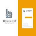 Fanatic, Finger, Foam, Sport Grey Logo Design and Business Card Template
