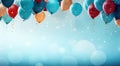 fanciful birthday balloons and streamers colorful background