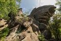 Fanciful rocks on Mount Tserkovka resort Belokurikha in Altai Krai