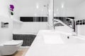 Fancy bathroom interior in white Royalty Free Stock Photo