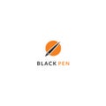 Fancy black pen vector logo design