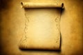 Fancy blank parchment scroll for easy editing and text addition Royalty Free Stock Photo