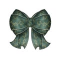 Fancy Blue Green Bow With Stars