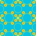 Fancy blue seamless geometric pattern for fabric