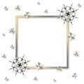 Fancy Christmas snowflake frame design, festive Christmas background with stars and snowflakes, Christmassy background for banner