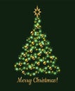 Fancy christmas tree made of festive green garland