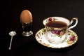 Fancy coffee cup and egg Royalty Free Stock Photo