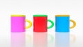 Fancy cups 3d rendering Royalty Free Stock Photo