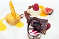 Fancy dessert on a plate / fine dining Royalty Free Stock Photo