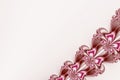 Fancy diagonal ribbon fractal in pink, brown and white, resembling flowers