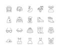 Fancy dress line icons, signs, vector set, outline illustration concept Royalty Free Stock Photo