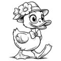 Fancy Duck with Hat Royalty Free Stock Photo