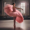 A fancy flamingo dressed as a ballerina, twirling gracefully in a tutu4 Royalty Free Stock Photo