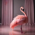 A fancy flamingo dressed as a ballerina, twirling gracefully in a tutu1 Royalty Free Stock Photo