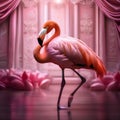 A fancy flamingo dressed as a ballerina, twirling gracefully in a tutu3 Royalty Free Stock Photo