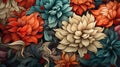 Fancy flower background created with Generative AI. Colorful flowers. Royalty Free Stock Photo