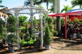 Fancy gazebo among plant market, Florida