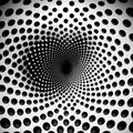 Fancy geometric pattern many dots black and white tone optical illusion creative background Royalty Free Stock Photo