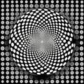 Fancy geometric pattern many dots black and white tone optical illusion creative background Royalty Free Stock Photo