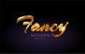 fancy gold golden text word on purple background