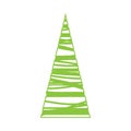 Fancy green tree silhouette with conical crown