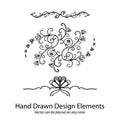 Fancy hand drawn dividers and design elements vector Royalty Free Stock Photo