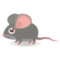 Fancy Little Mouse Vector Illustrations. Cute Running Mouse In Cartoon Style.