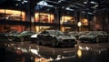 A fancy luxury car dealership presentation blue cars car showroom wall mockup HD 1920*1080