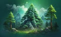 A fancy magical beautiful nature, Generative AI Illustration