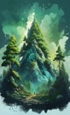 A fancy magical beautiful nature, Generative AI Illustration