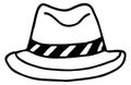 Fancy male hat in retro style. Fedora icon