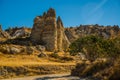 Fancy mountains in Sunny summer weather. Beautiful landscape in summer with hills. Cappadocia, Anatolia, Turkey Royalty Free Stock Photo