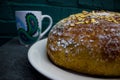 Fancy mug and loaf of bread