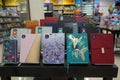 Fancy Notebooks, diaries for arranged sale at a shop. Nice organizer books for your planning. New year 2020 colorful diary on sale