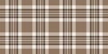 Fancy pattern fabric vector, golf background seamless texture. Chequered plaid check tartan textile in orange and linen colors Royalty Free Stock Photo