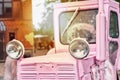 Fancy pink tractor