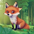 Fancy Red Fox Illustration