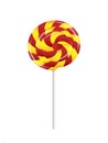 A fancy red and yellow candy lollipop Royalty Free Stock Photo