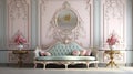 Fancy Rococo Style Sofa In A Light Pink Room Royalty Free Stock Photo