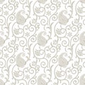 Fancy seamless floral background with paisley