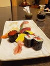 Fancy serene sushi platter Royalty Free Stock Photo