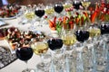 Fancy served fruit buffet on luxurious party table