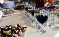 Fancy served fruit buffet on luxurious party table in restaurant