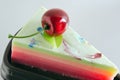 Fancy soap in cake form with cherry Royalty Free Stock Photo