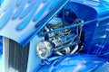 Fancy sport car blue raindrop paint job