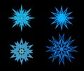 Fancy star-like light blue snowflakes for Christmas, Illustration