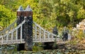 Fancy Stone Bridge in Lush Garden